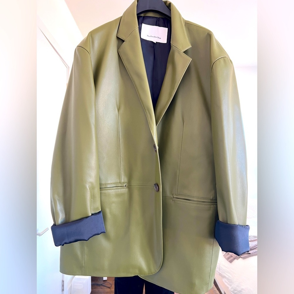 The Frankie Shop Green Olympia Faux-leather Blazer - XS/S